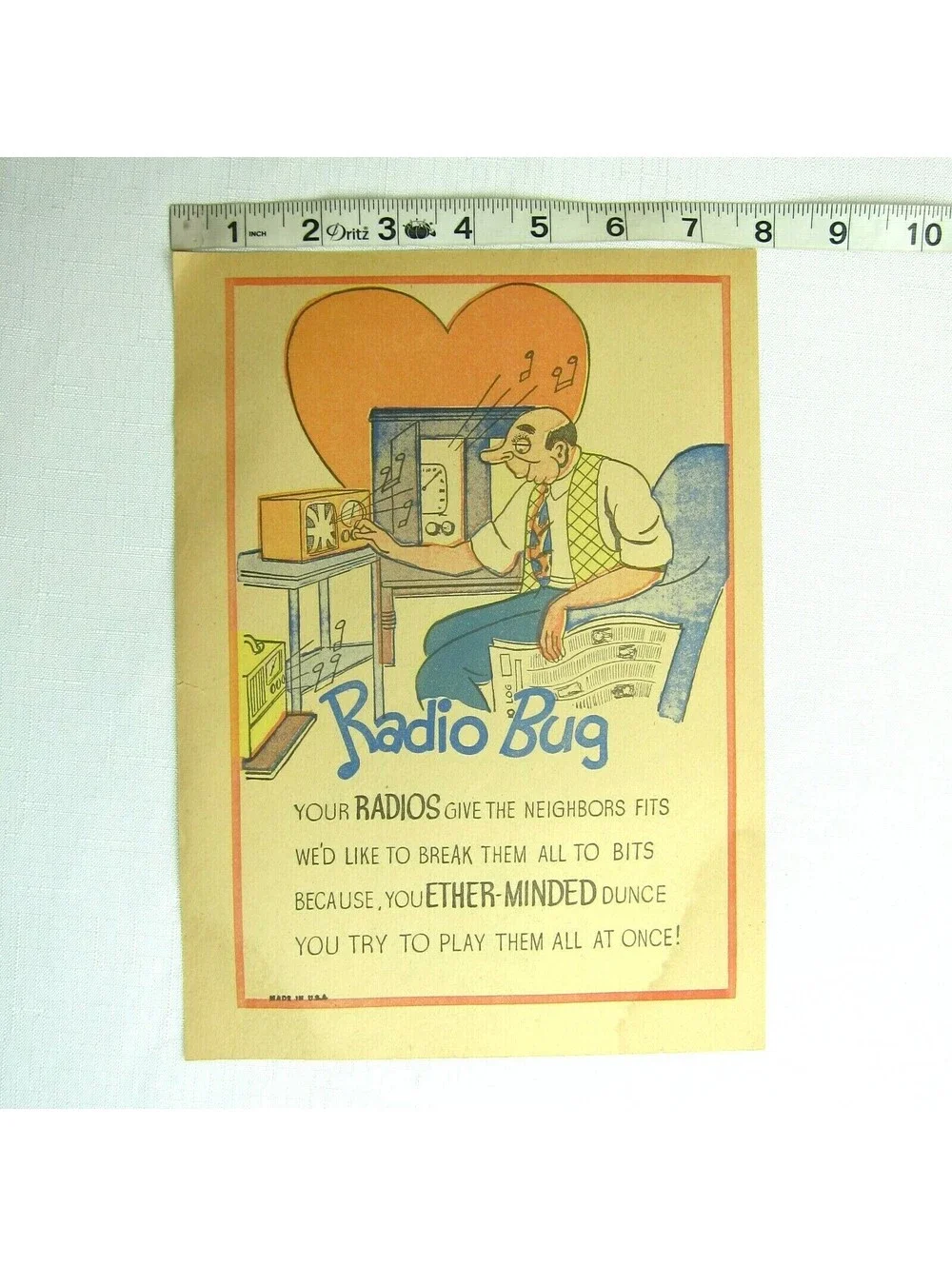 Vintage Vinegar Valentine Radio Bug Penny Dreadful Sarcasm Insult Poem Ephemera